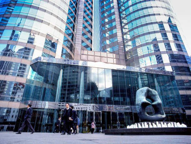 Entrance of Hong Kong Exchange Square downtown skyscrapers