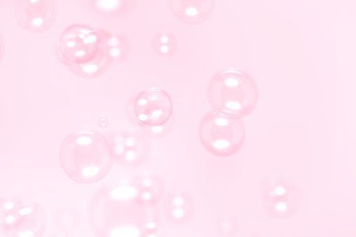 Beautiful Color Pink Bubbles Background Stock Photo - Download Image Now -  Bubble, Mid-Air, White Background - iStock
