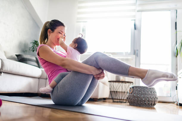 Helping mommy to get fit