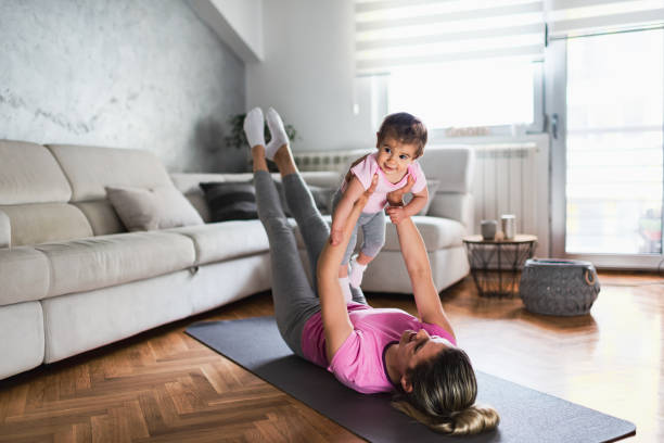 istock Helping mommy to get fit 1222958612