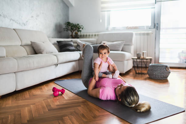 istock Helping mommy to get fit 1222958677