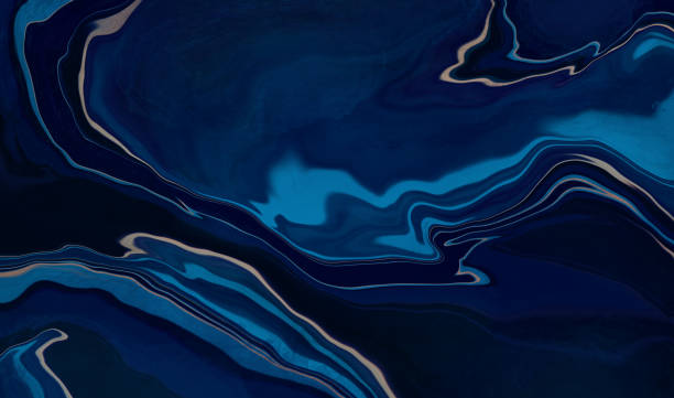 istock Blue marble and gold abstract background texture. Ocean blue marbling with natural luxury style swirls of marble and gold powder. Abstract painting, can be used as a trendy background for posters, cards, invitations, websites 1222961361