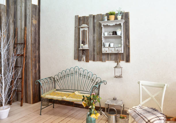istock room interior with wooden wall in provence style 1222961745