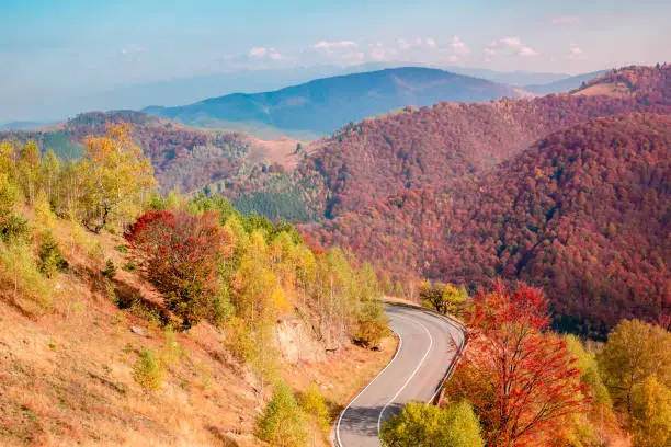 Romanian mountains in autumn season, Cindrel mountains, Paltinis area, Sibiu county, central Romania