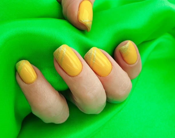 istock female hand nail beautiful manicure silk 1222965724