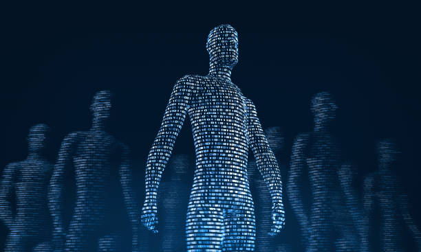 istock Human bodies made of ones and zeros. 3d rendering 1222965934