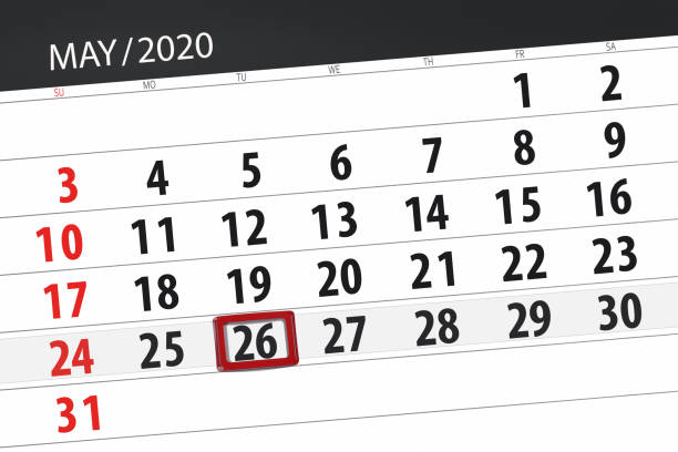 istock Calendar planner for the month may 2020, deadline day, 26, tuesday 1222967162
