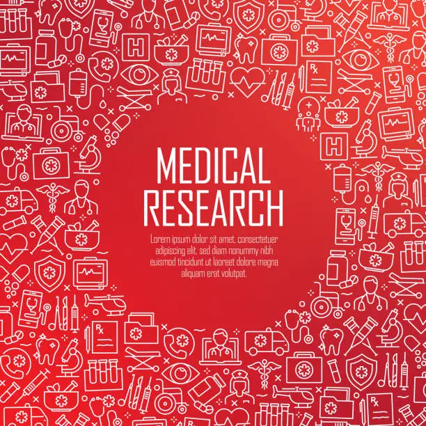 Vector illustration of MEDICAL RESEARCH - Healthcare and Medical Concept Vector Pattern and Abstract Background.