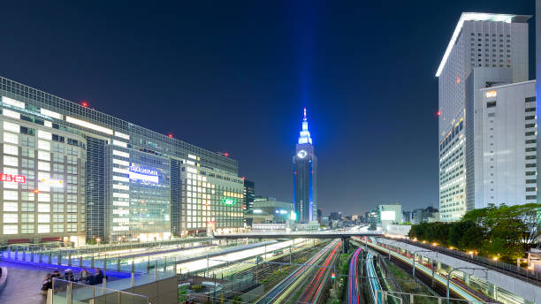 istock Yoyogi Building illuminated by blue 1222971062