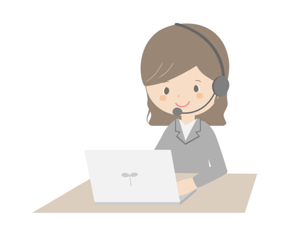 70+ Asian Girl With Headset Stock Illustrations, Royalty-Free Vector ...