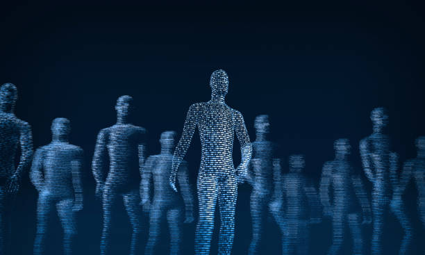 istock Human bodies made of ones and zeros. 3d rendering 1222972723
