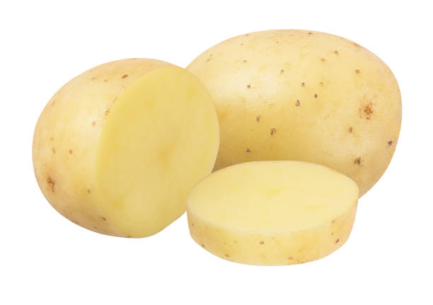 istock Potatoes isolated on white background with clipping path 1222973620