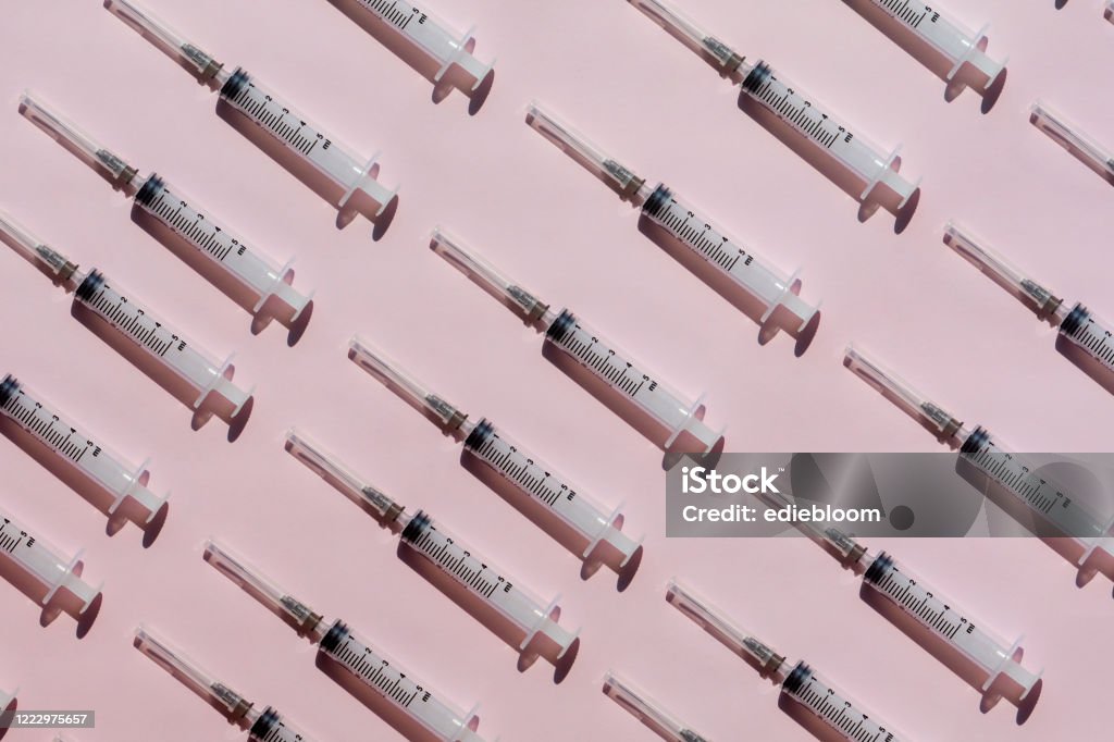 Syringe Background Vaccination Stock Photo