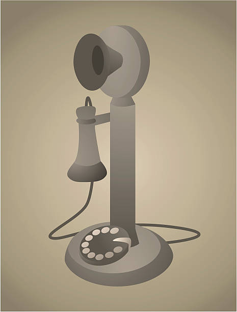 Vintage Phone / Antique Old Telephone vector art illustration
