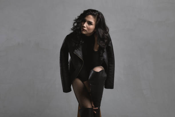 istock Young Elegant Woman in Black 1222976358