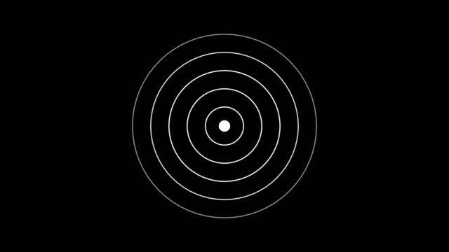 Target icon with radio wave, Circle radar interface signal with concentric rings moving. Animation of radio wave, radar or sonar.
