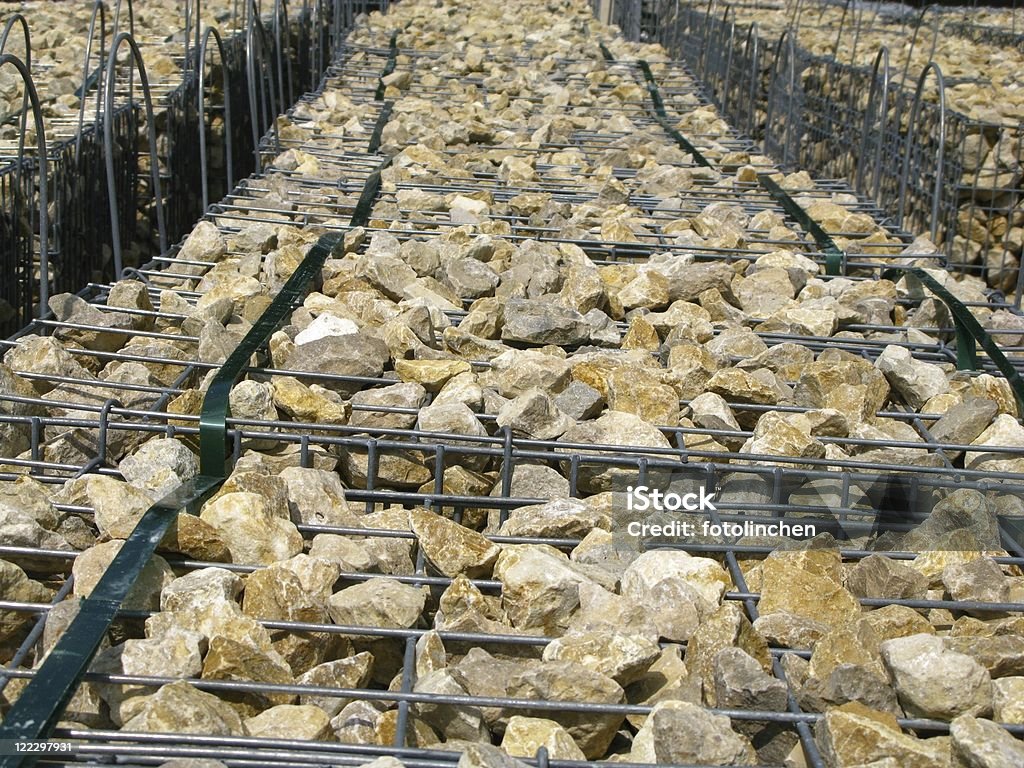 Stone Käfige-Gabionen - Lizenzfrei Bergbau Stock-Foto