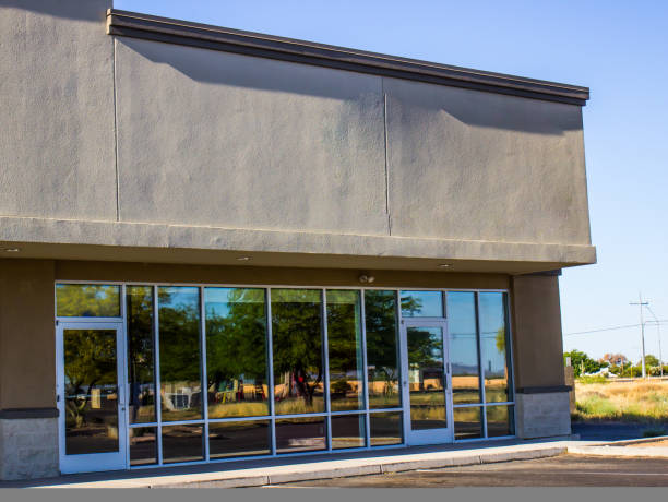 istock Vacant Corner Commercial Store Front Building 1222984275