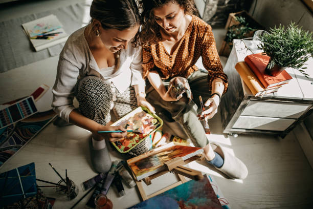 istock Girls having creative moment 1222984541