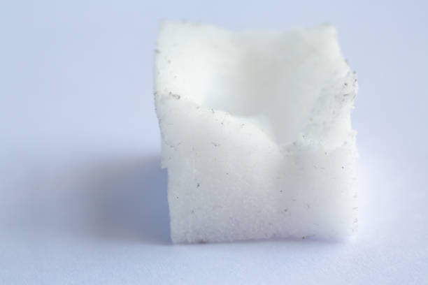 istock Melamine sponge or Magic nano sponge on white background, Close up shot, Selective focus, Housekeeping clean concept 1222984864