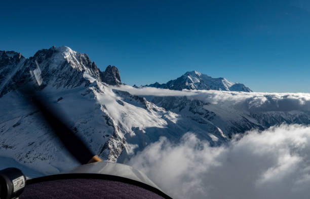 istock Flying over the Alps in winter 1222989433
