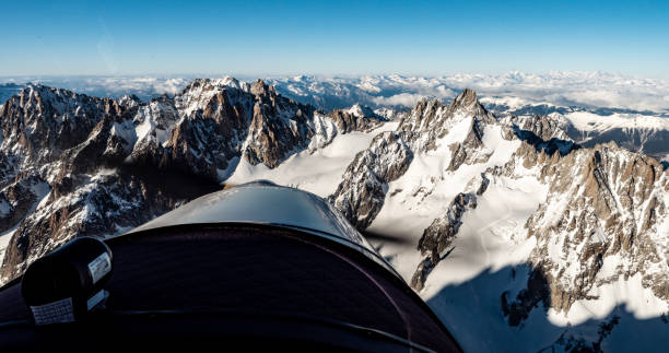 istock Flying over the Alps in winter 1222992582
