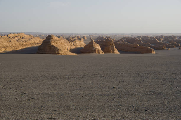 Huge sand dune at Mingsha Mountain (Echo Sand Mountain) a sand mountain range about 40km in length, 20km in width. The highest altitude is 1650m. It's one of the top attractions in Dunhuang, Gansu province, China