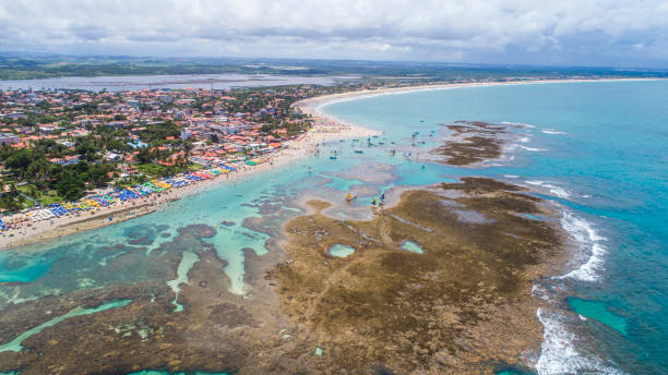 istock Porto de Galinhas Aerial view of main beach 1222996821