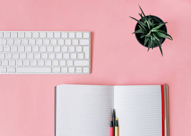 istock Office desk Top view photo with copy space 1222997096