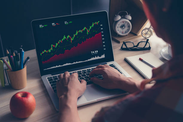 istock Working online trading on stock market 1223000606