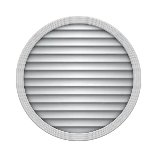 Vector illustration of Two section plastic air vent. Wall ventilation grate.