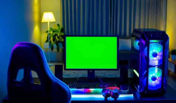 istock Green screen for cybersport game 1223002466