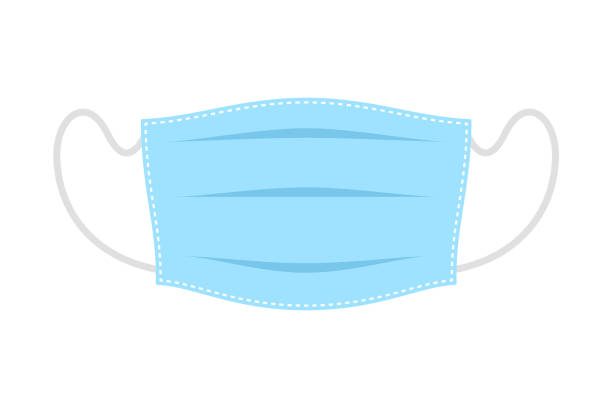 Medical Mask Medical mask simple illustration. feeling sick clip art stock illustrations