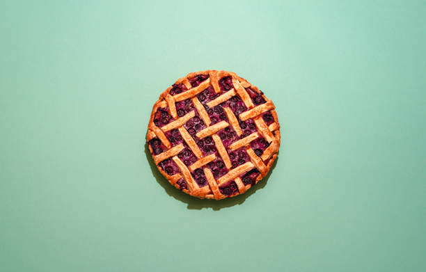 istock Blueberry pie top view. Lattice crust cake homemade 1223005275