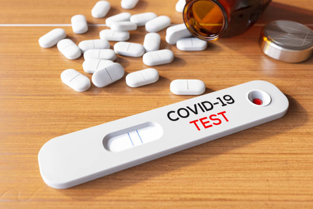 COVID-19 Coronavirus Antibody Testing with Pills COVID-19 Coronavirus Antibody Test with Pills. 3d Render antibody test stock pictures, royalty-free photos & images