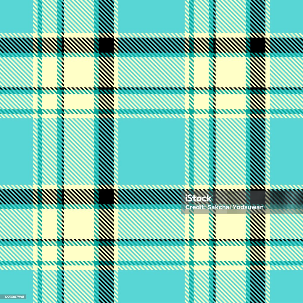 fundo de vetor padrão xadrez azul e preto, textura de tecido