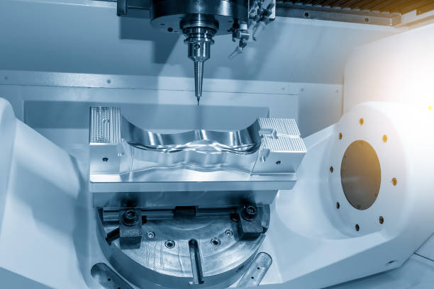 istock The  5 axis CNC milling machine cutting the  automotive mold parts with solid ball endmill tools. 1223009293