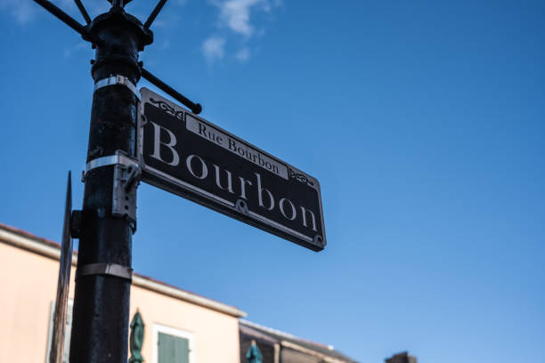 istock Bourbon Street Sign On Blue Sky 1223009816