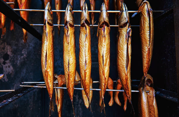 istock Whole mackerel freshly smoked as healthy food. Scomber Scombrus. 1223013126