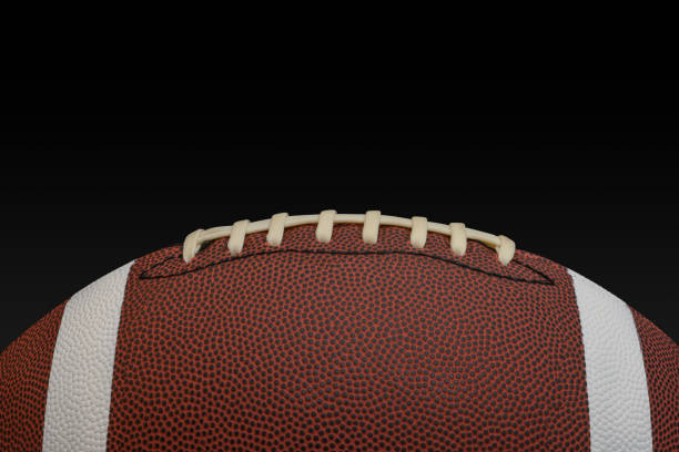 Profile of Football On Black Background