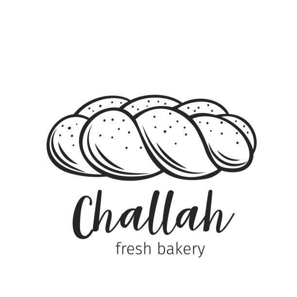 ilustrações, clipart, desenhos animados e ícones de contorno do pão challah - challah