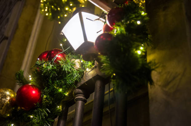istock Christmas winter decorations on the window from the outside 1223014510
