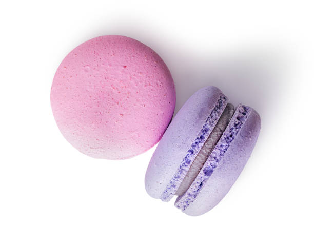 istock Two macaroon pink purple top view 1223016015