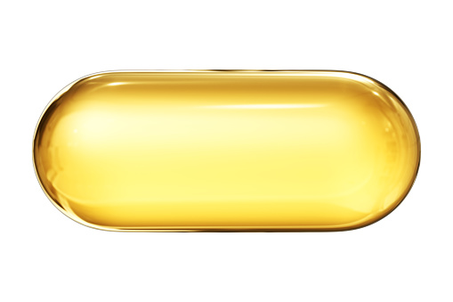 Oil capsule isolated on the white background. 3D Render