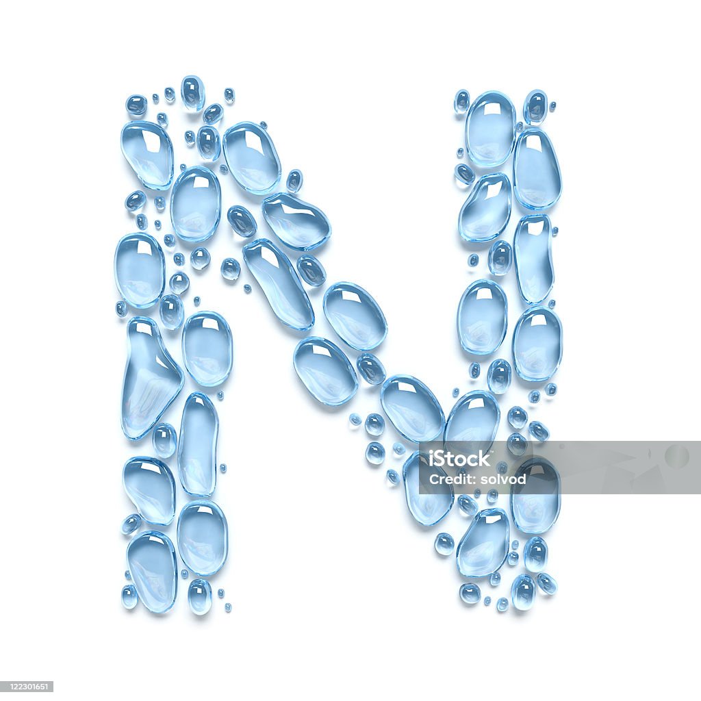 水ドロップ。「N 」という文字 - しずくのロイヤリティフリーストックフォト