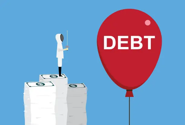 Vector illustration of Stab a debt