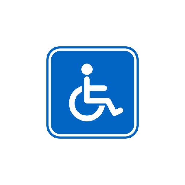 illustrazioni stock, clip art, cartoni animati e icone di tendenza di modello di icona vettoriale - disattiva progettazione illustrazione persona /handicap. vettore eps 10. - accessibility sign disabled sign symbol