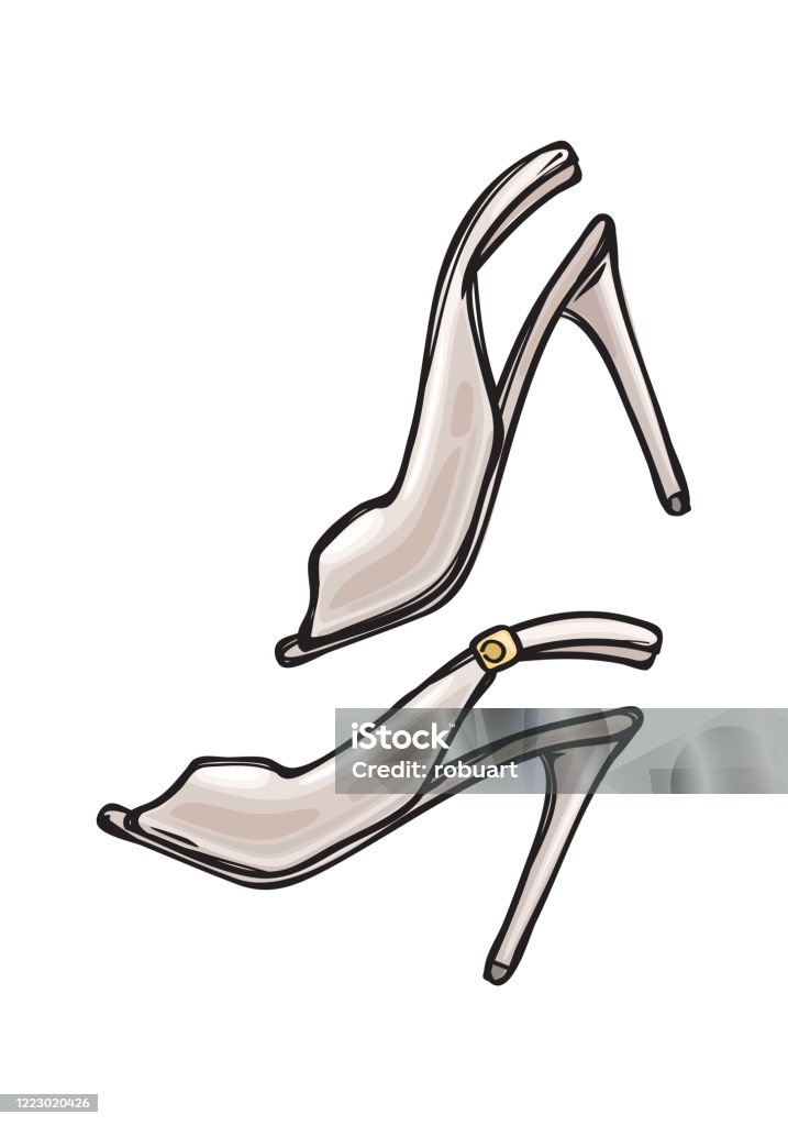 Ilustración de Zapatos De Mujer Con Dedo Abierto En Estilo De Arte De  Dibujos Animados y más Vectores Libres de Derechos de Accesorio personal -  iStock