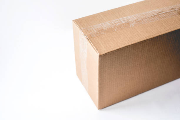 Cardboard box on white background. Cardboard box on white background. Copy space for text. big cardboard box stock pictures, royalty-free photos & images