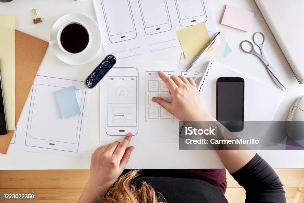 Wireframes User Experience Concept Stock Photo - Download Image Now - Web Design, User Experience, Prototype